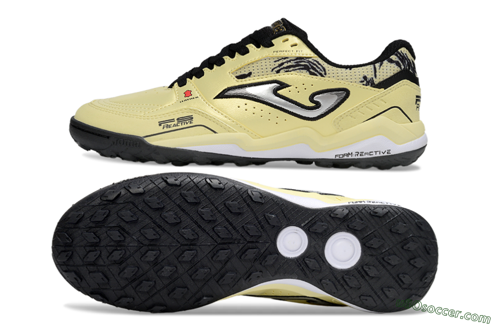 Joma Top Flex TF Artificial Turf Soccer Shoes - Yellow/Silver/Black 0