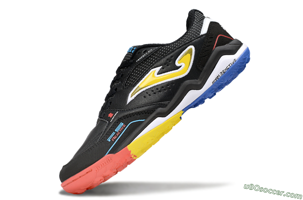Joma Top Flex TF Artificial Turf Soccer Shoes - Black/Yellow/Red 5