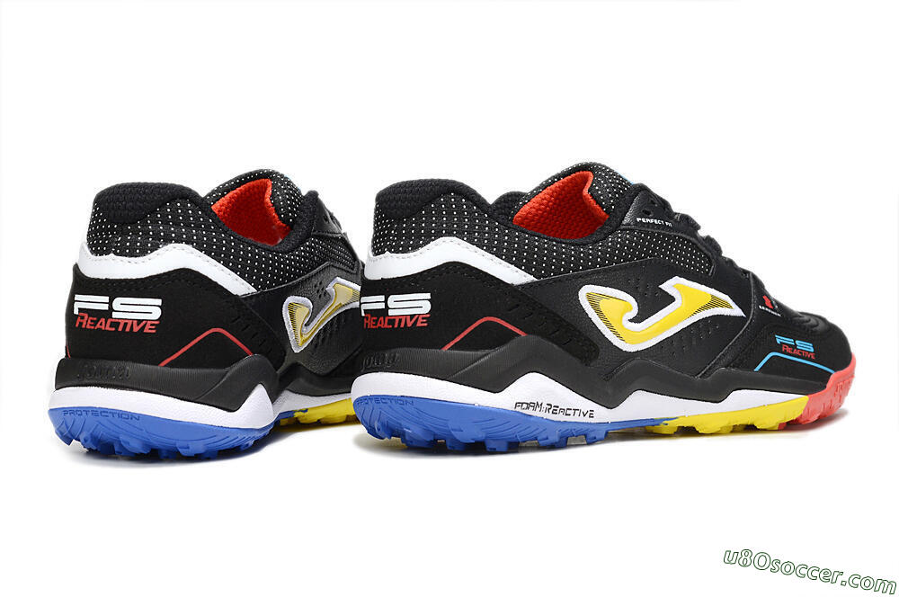 Joma Top Flex TF Artificial Turf Soccer Shoes - Black/Yellow/Red 6
