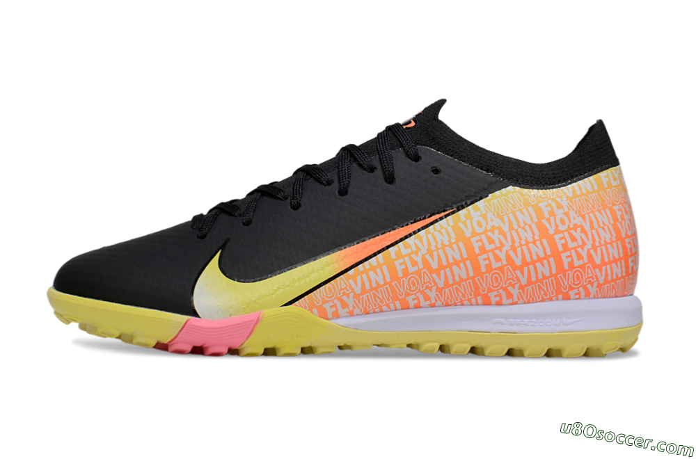 Nike Air Zoom Mercurial Vapor 16 Elite TF Artificial Turf Soccer Shoes - Black/Yellow/White 2