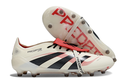 Adidas Predator 25 Elite Foldover Tongue AG Artificial Grass Soccer Cleats - White/Black/Red