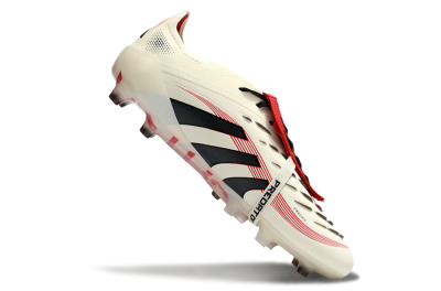 Adidas Predator 25 Elite Foldover Tongue AG Artificial Grass Soccer Cleats - White/Black/Red