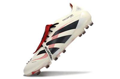 Adidas Predator 25 Elite Foldover Tongue AG Artificial Grass Soccer Cleats - White/Black/Red