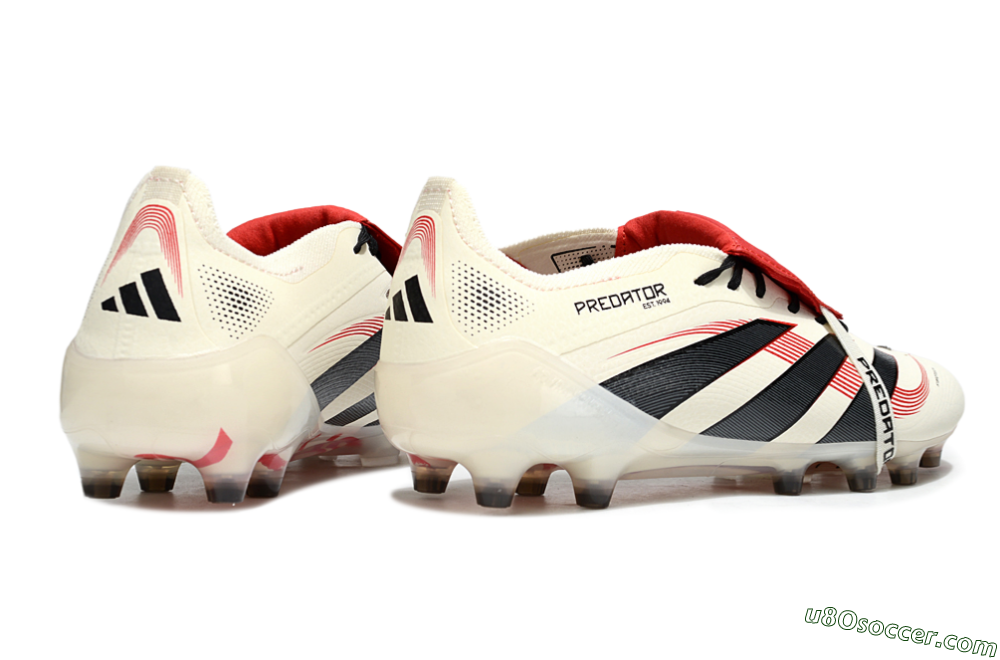 Adidas Predator 25 Elite Foldover Tongue AG Artificial Grass Soccer Cleats - White/Black/Red 6