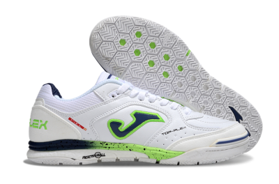 Joma Top Flex IC Indoor & Futsal Soccer Shoes - White/Blue/Yellow