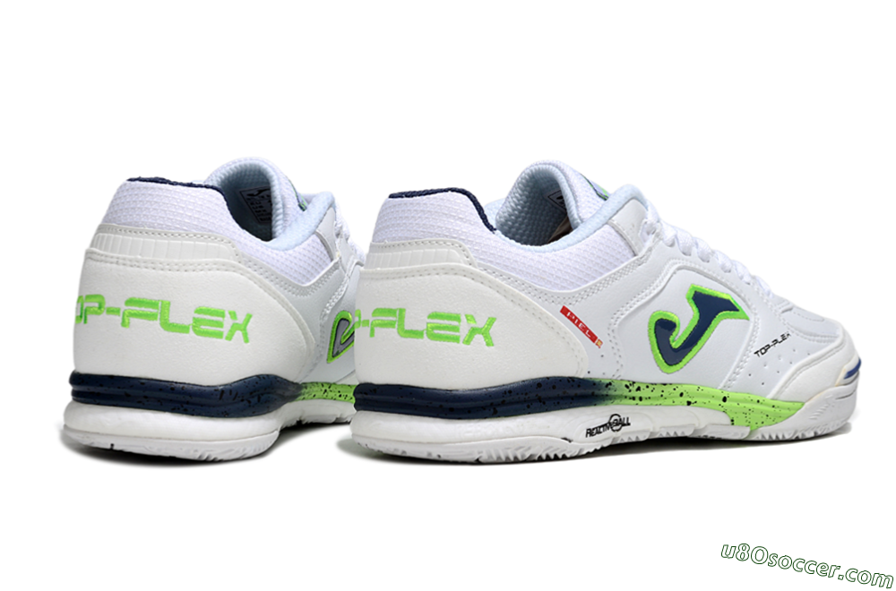 Joma Top Flex IC Indoor & Futsal Soccer Shoes - White/Blue/Yellow 6