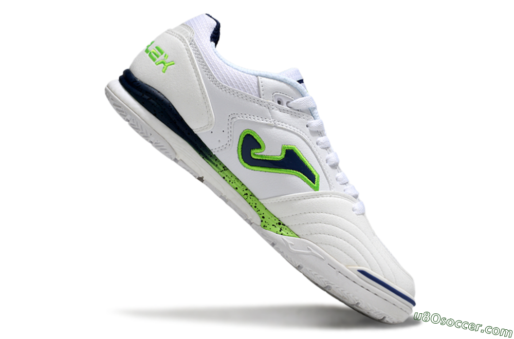Joma Top Flex IC Indoor & Futsal Soccer Shoes - White/Blue/Yellow 4