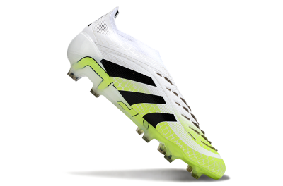Adidas Predator 25 Elite Laceless FG Firm Ground Soccer Cleats - White/Black/Yellow