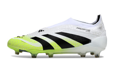 Adidas Predator 25 Elite Laceless FG Firm Ground Soccer Cleats - White/Black/Yellow