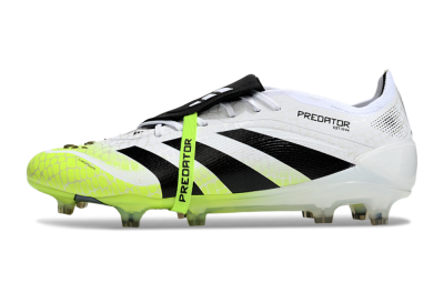 Adidas Predator 25 Elite Foldover Tongue FG Firm Ground Soccer Cleats - White/Black/Yellow