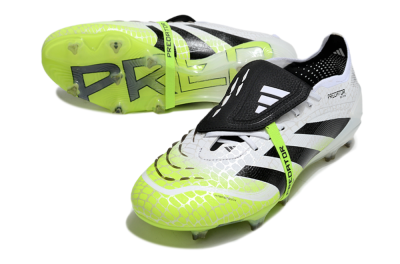 Adidas Predator 25 Elite Foldover Tongue FG Firm Ground Soccer Cleats - White/Black/Yellow