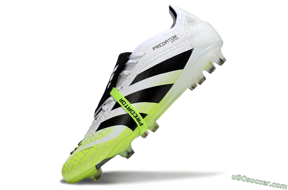 Adidas Predator 25 Elite Foldover Tongue FG Firm Ground Soccer Cleats - White/Black/Yellow 5