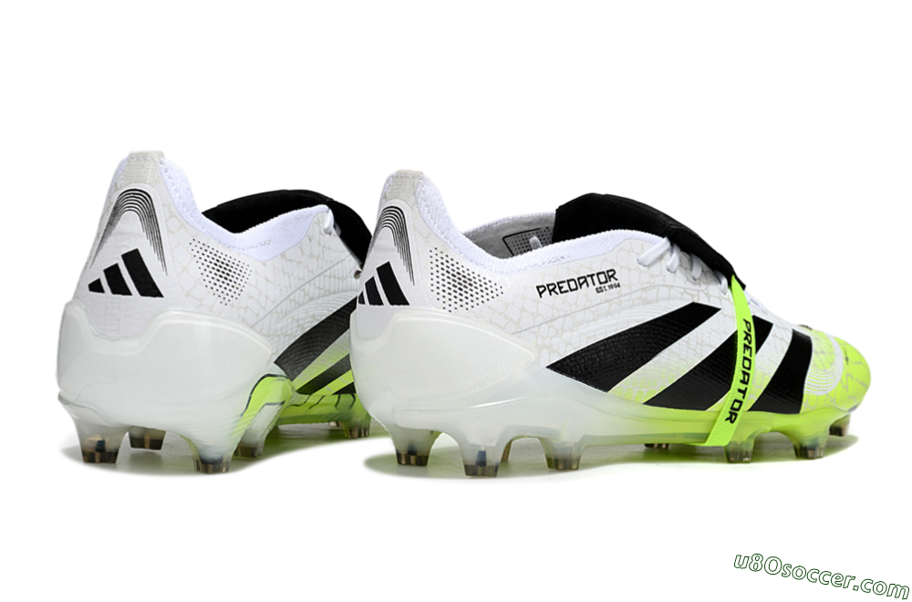Adidas Predator 25 Elite Foldover Tongue FG Firm Ground Soccer Cleats - White/Black/Yellow 6