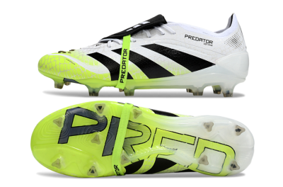 Adidas Predator 25 Elite Foldover Tongue FG Firm Ground Soccer Cleats - White/Black/Yellow