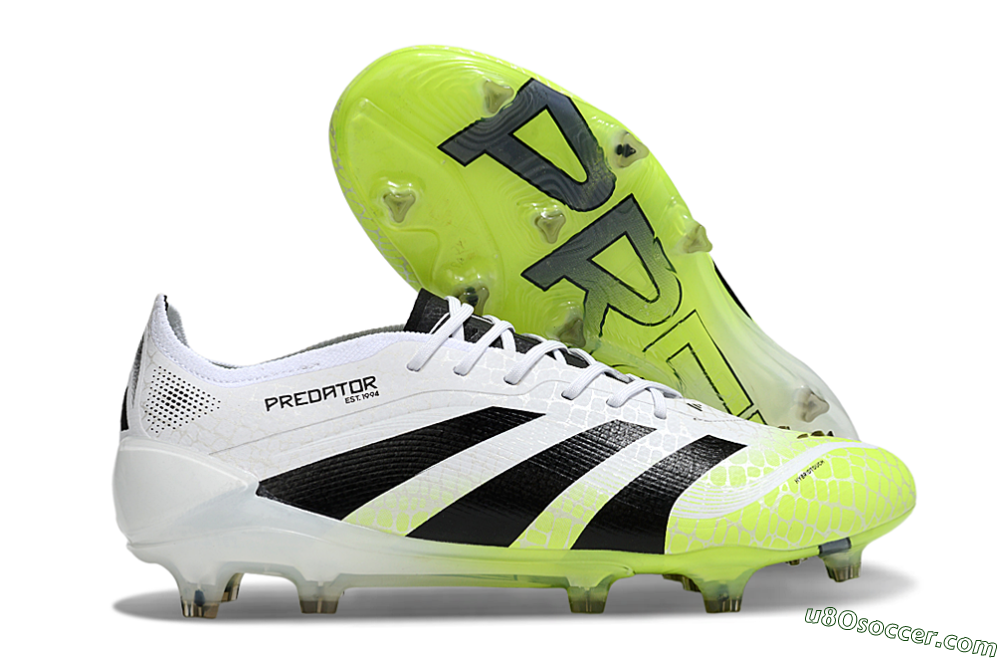 Adidas Predator 25 Elite FG Firm Ground Soccer Cleats - White/Black/Yellow 1