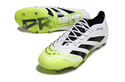 Adidas Predator 25 Elite FG Firm Ground Soccer Cleats - White/Black/Yellow
