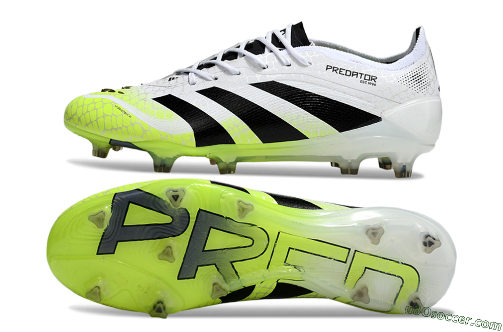 Adidas Predator 25 Elite FG Firm Ground Soccer Cleats - White/Black/Yellow 0