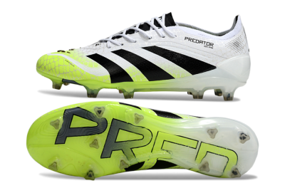 Adidas Predator 25 Elite FG Firm Ground Soccer Cleats - White/Black/Yellow