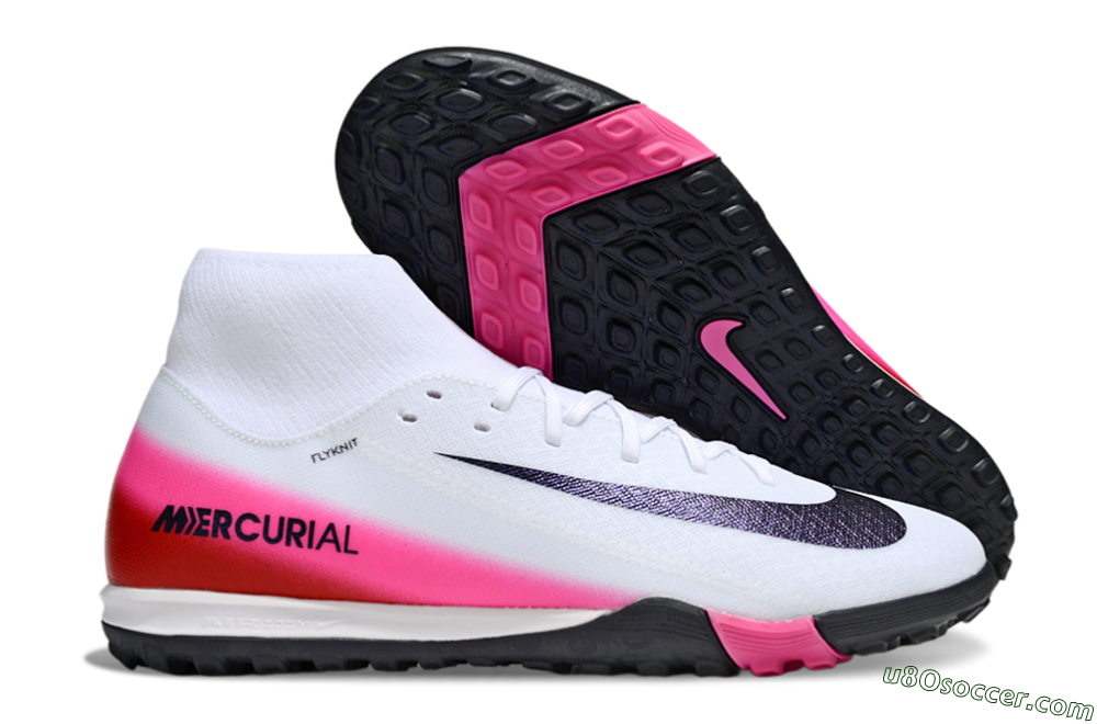 Nike Air Zoom Mercurial Superfly 10 Academy TF Artificial Turf Soccer Shoes - White/Black/Pink 1