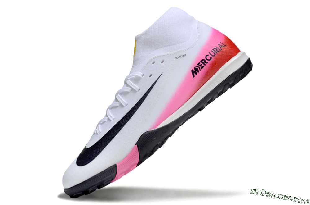 Nike Air Zoom Mercurial Superfly 10 Academy TF Artificial Turf Soccer Shoes - White/Black/Pink 5