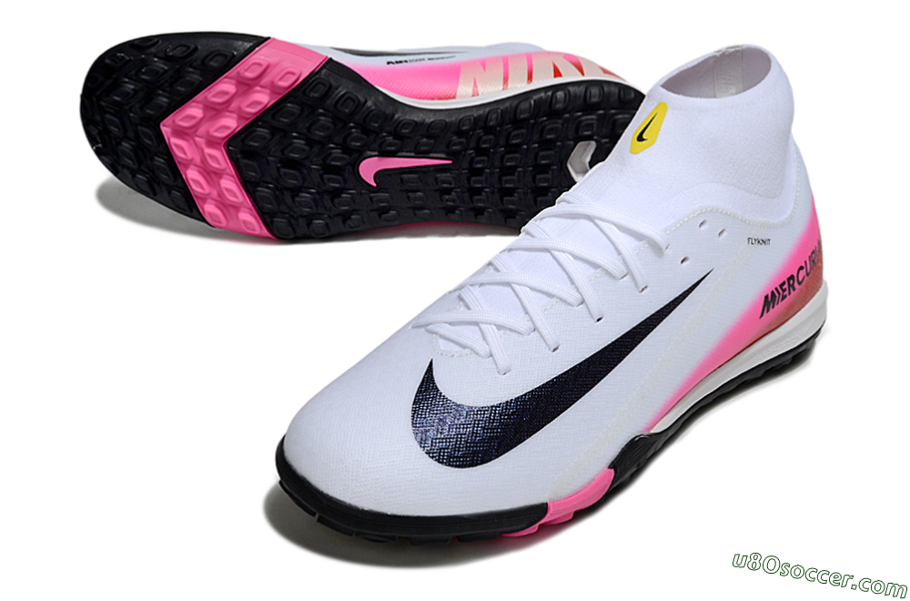 Nike Air Zoom Mercurial Superfly 10 Academy TF Artificial Turf Soccer Shoes - White/Black/Pink 3