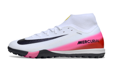 Nike Air Zoom Mercurial Superfly 10 Academy TF Artificial Turf Soccer Shoes - White/Black/Pink
