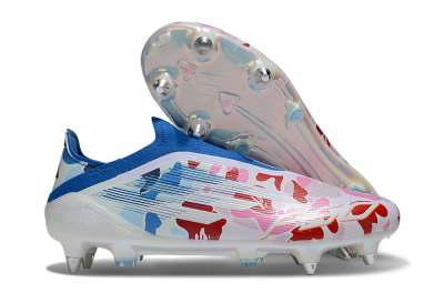 Adidas F50 Elite Laceless SG Soft Ground Soccer Cleats - Pink/Whtie/Blue/Red