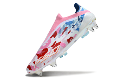 Adidas F50 Elite Laceless SG Soft Ground Soccer Cleats - Pink/Whtie/Blue/Red