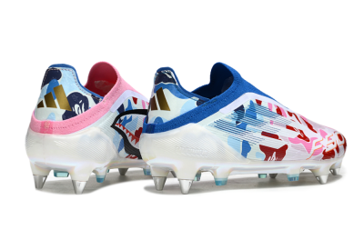 Adidas F50 Elite Laceless SG Soft Ground Soccer Cleats - Pink/Whtie/Blue/Red