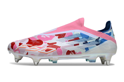 Adidas F50 Elite Laceless SG Soft Ground Soccer Cleats - Pink/Whtie/Blue/Red