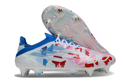 Adidas F50 Elite SG Soft Ground Soccer Cleats - Pink/Whtie/Blue/Red