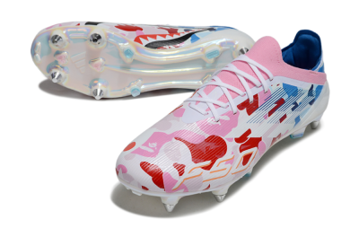 Adidas F50 Elite SG Soft Ground Soccer Cleats - Pink/Whtie/Blue/Red