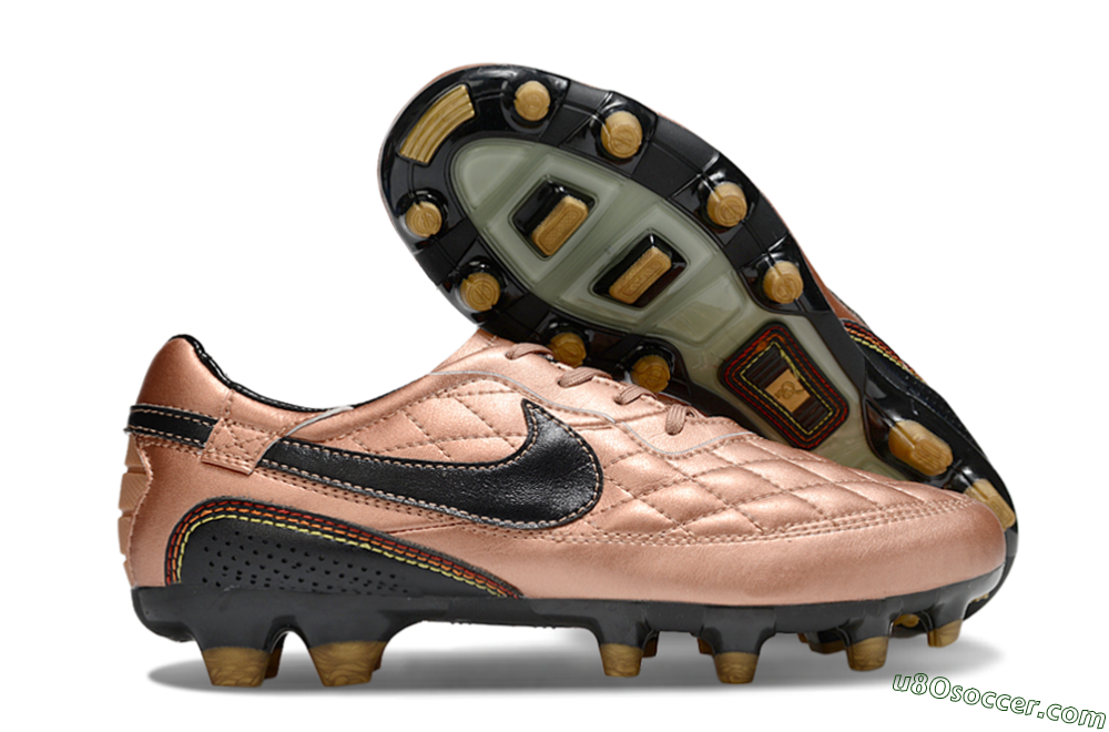 Nike Tiempo Legend R10 Elite FG Firm Ground Soccer Cleats - Gold/Black/Red 1