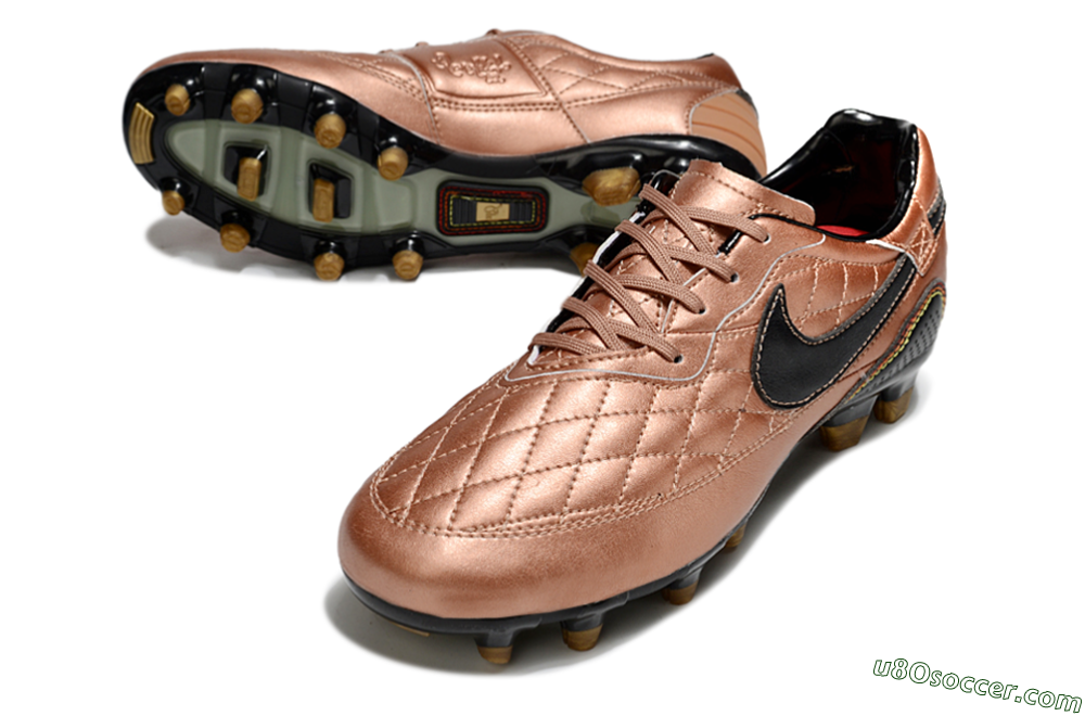 Nike Tiempo Legend R10 Elite FG Firm Ground Soccer Cleats - Gold/Black/Red 3
