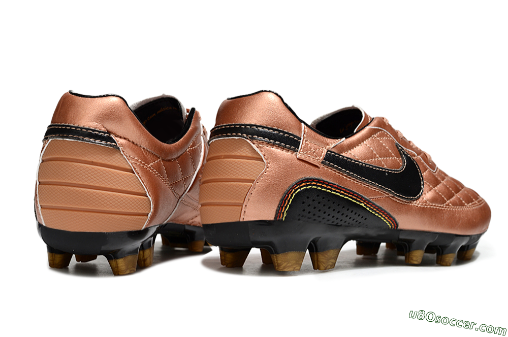 Nike Tiempo Legend R10 Elite FG Firm Ground Soccer Cleats - Gold/Black/Red 6