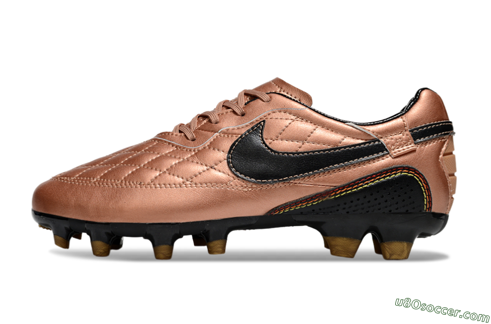 Nike Tiempo Legend R10 Elite FG Firm Ground Soccer Cleats - Gold/Black/Red 2