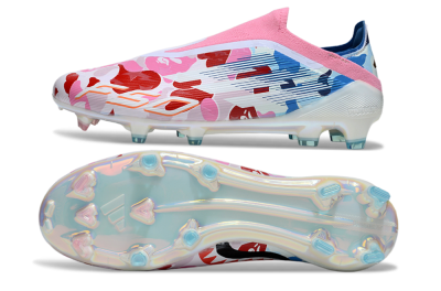 Adidas F50 Elite Laceless FG Firm Ground Soccer Cleats - Pink/Whtie/Blue/Red