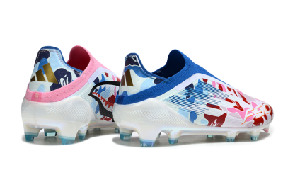 Adidas F50 Elite Laceless FG Firm Ground Soccer Cleats - Pink/Whtie/Blue/Red
