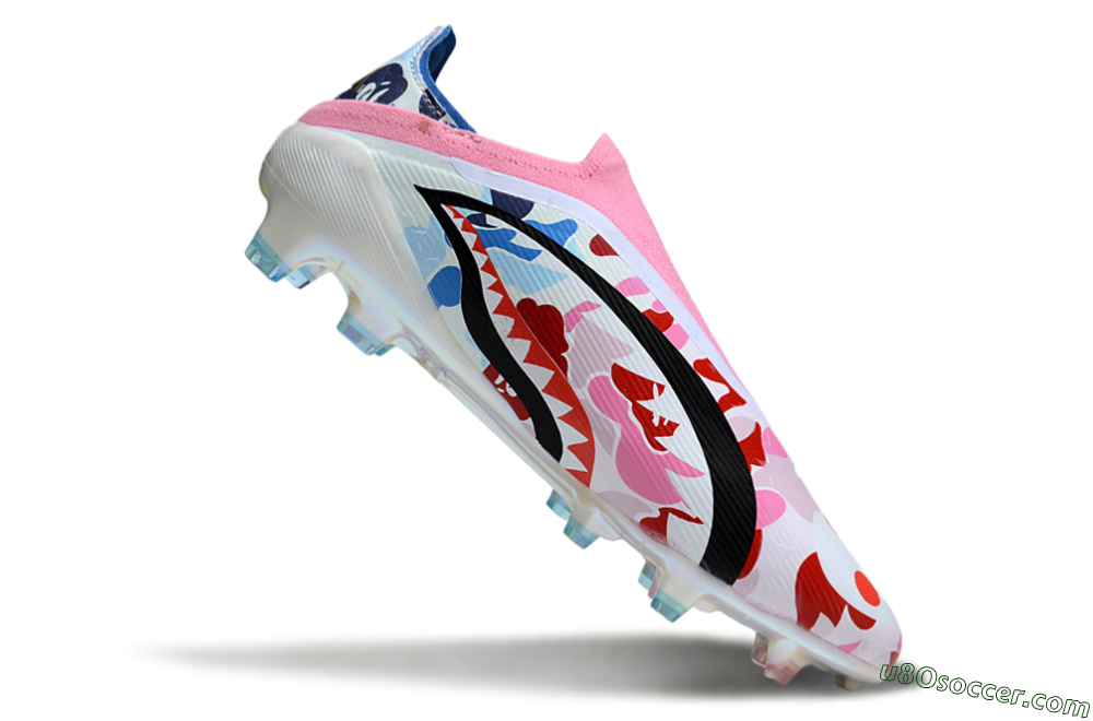 Adidas F50 Elite Laceless FG Firm Ground Soccer Cleats - Pink/Whtie/Blue/Red 4