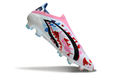 Adidas F50 Elite Laceless FG Firm Ground Soccer Cleats - Pink/Whtie/Blue/Red