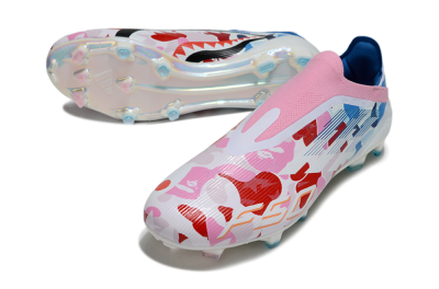 Adidas F50 Elite Laceless FG Firm Ground Soccer Cleats - Pink/Whtie/Blue/Red