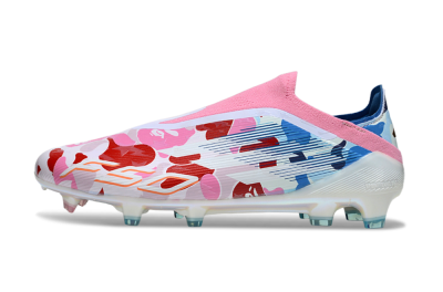 Adidas F50 Elite Laceless FG Firm Ground Soccer Cleats - Pink/Whtie/Blue/Red