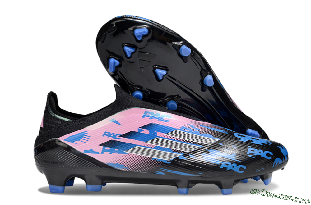Adidas F50 Elite Laceless FG Firm Ground Soccer Cleats - Black/Blue/Pink 1