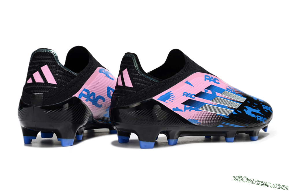 Adidas F50 Elite Laceless FG Firm Ground Soccer Cleats - Black/Blue/Pink 6