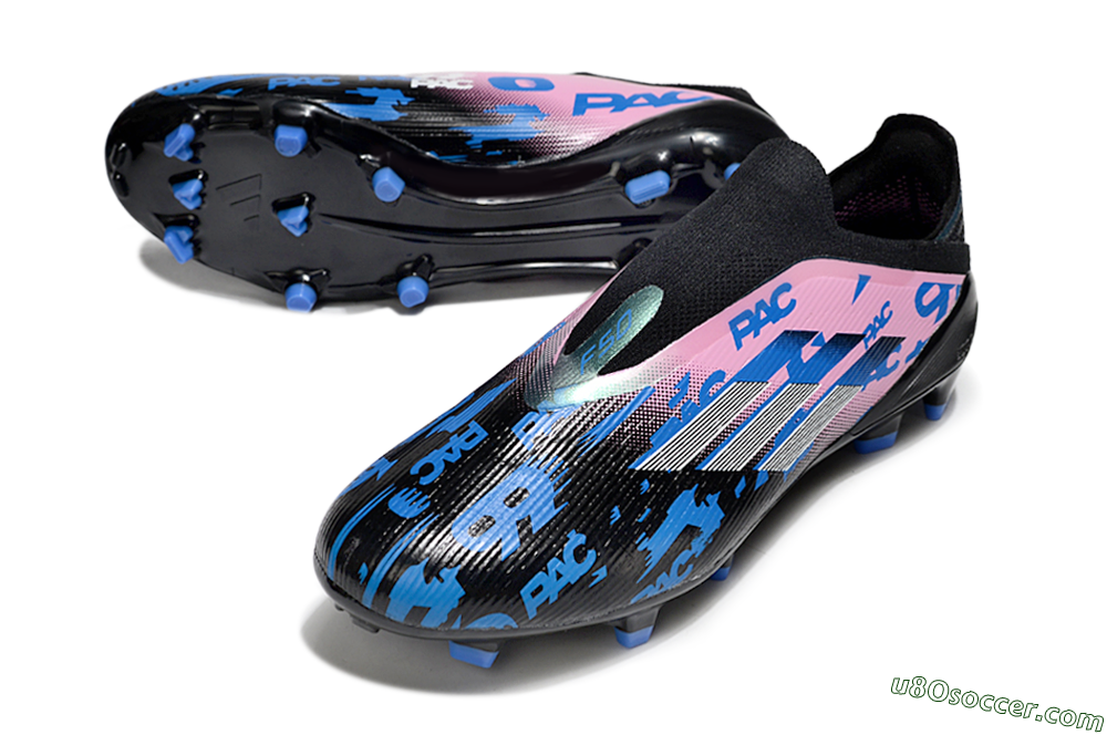 Adidas F50 Elite Laceless FG Firm Ground Soccer Cleats - Black/Blue/Pink 3