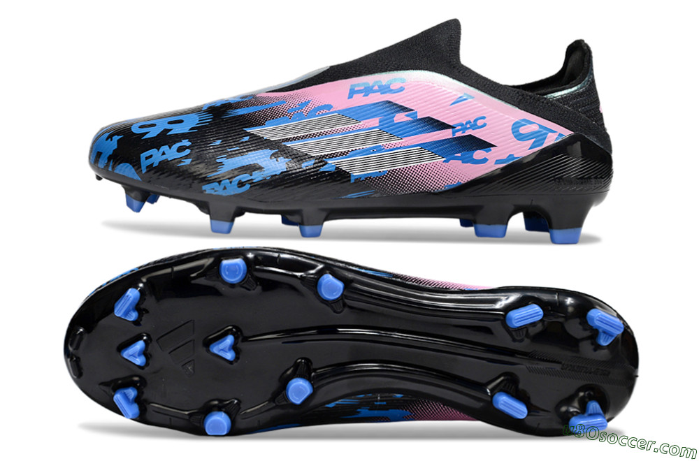 Adidas F50 Elite Laceless FG Firm Ground Soccer Cleats - Black/Blue/Pink 0