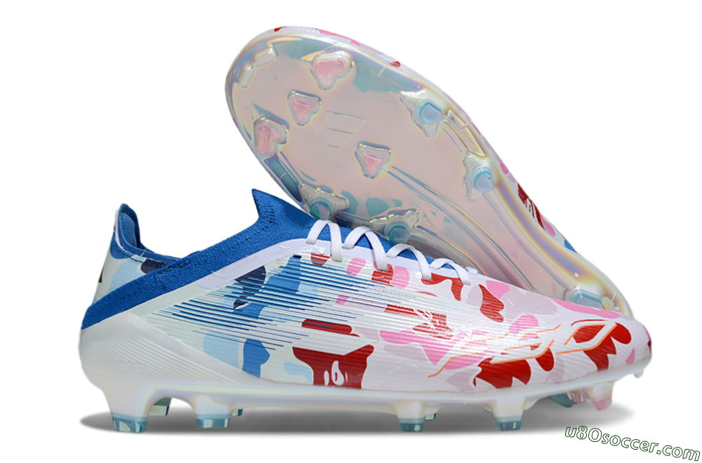 Adidas F50 Elite FG Firm Ground Soccer Cleats - Pink/Whtie/Blue/Red 1