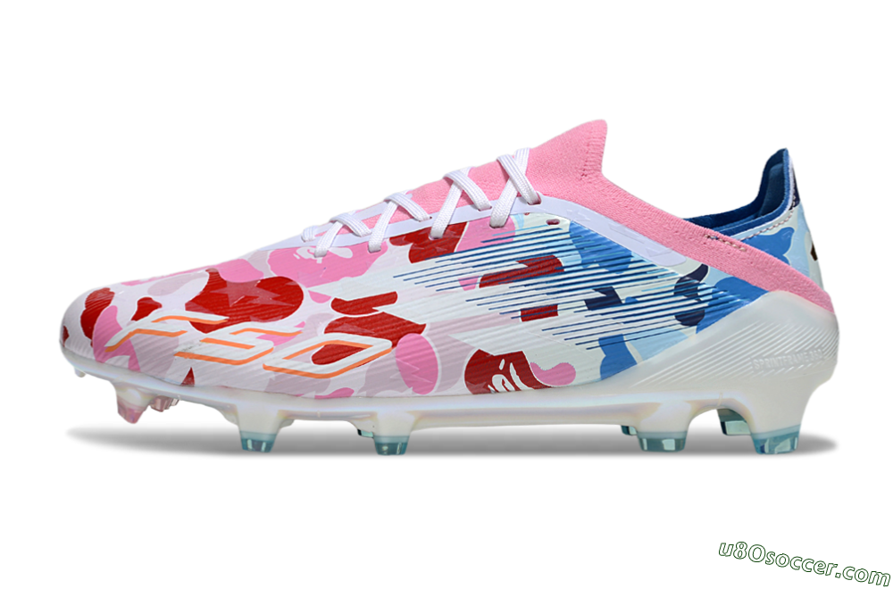 Adidas F50 Elite FG Firm Ground Soccer Cleats - Pink/Whtie/Blue/Red 2