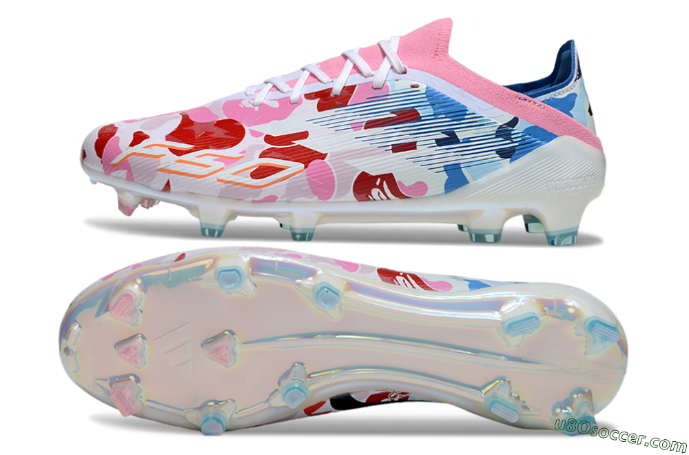 Adidas F50 Elite FG Firm Ground Soccer Cleats - Pink/Whtie/Blue/Red 0