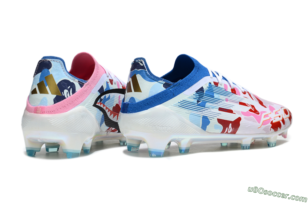 Adidas F50 Elite FG Firm Ground Soccer Cleats - Pink/Whtie/Blue/Red 6